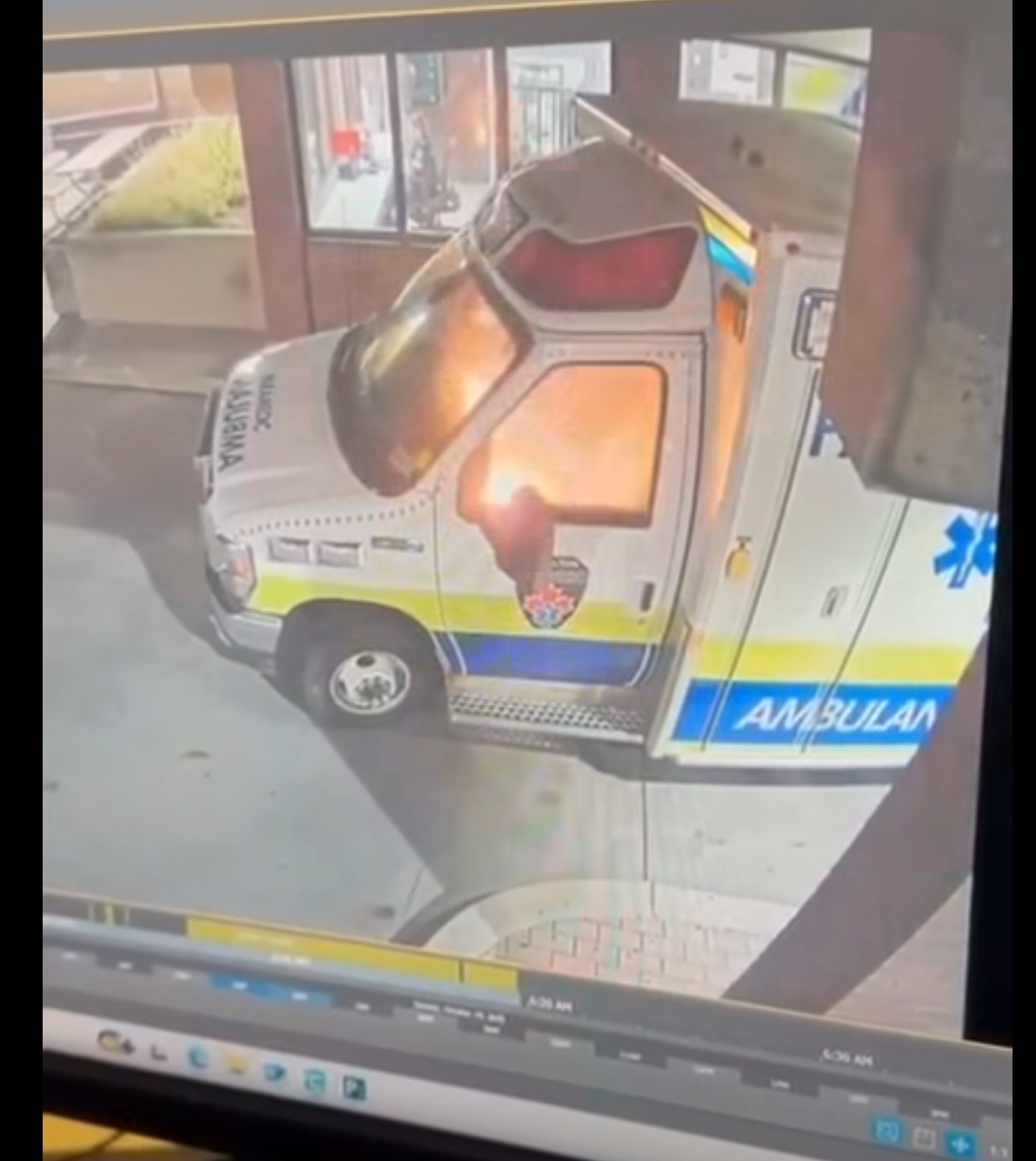 Hamilton Ambulance Set on Fire by Arsonist at General Hospital Early Sunday Morning