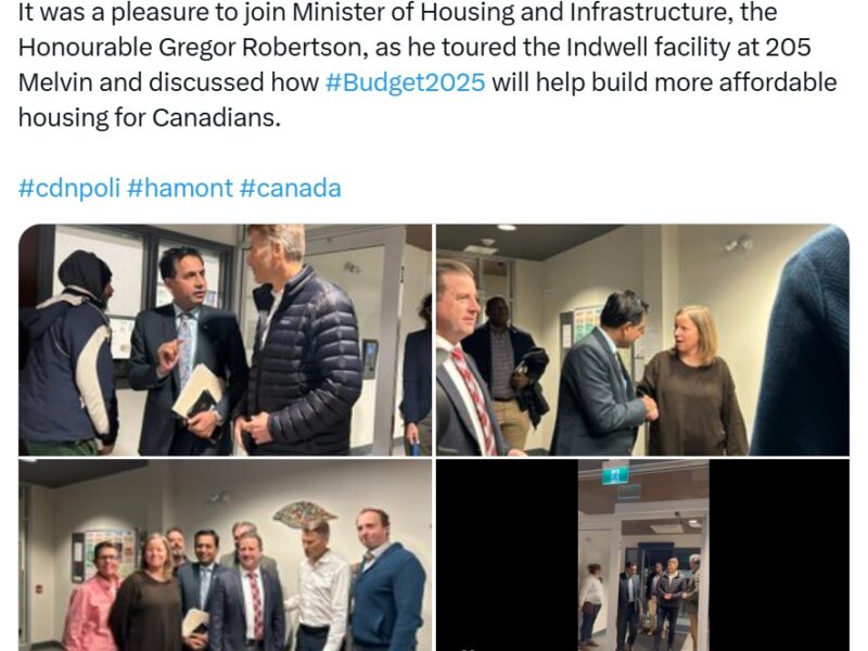 Joey’s Notepad: Photo-Op Hamilton Centre MP Did Not ‘Join’ Housing Tour