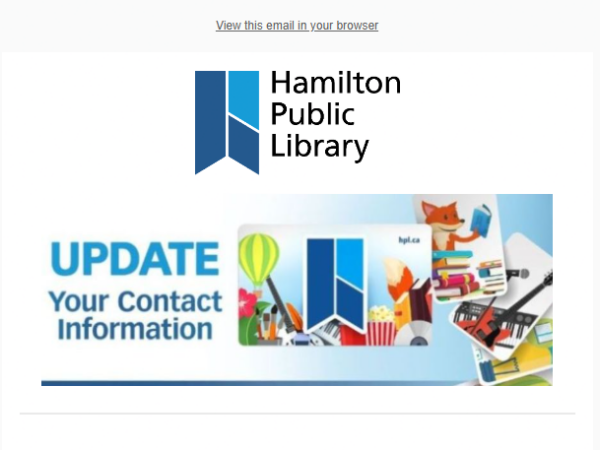 Joey’s Notepad: About That Hamilton Public Library ‘Update Your Information’ Email